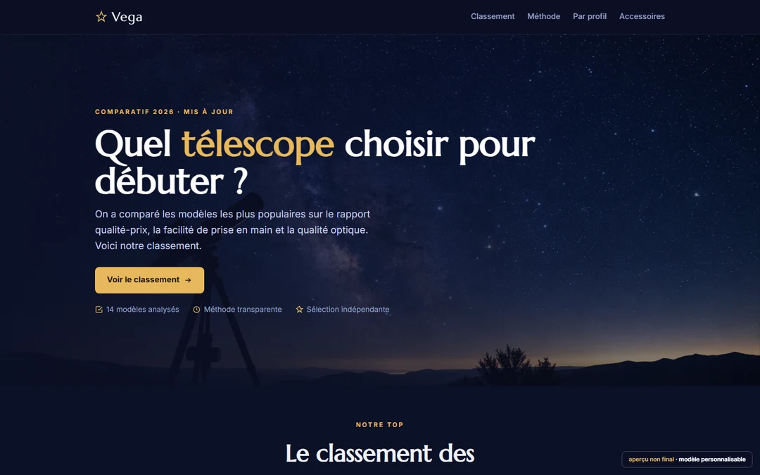 Capture originale de Site d'affiliation télescopes & astronomie