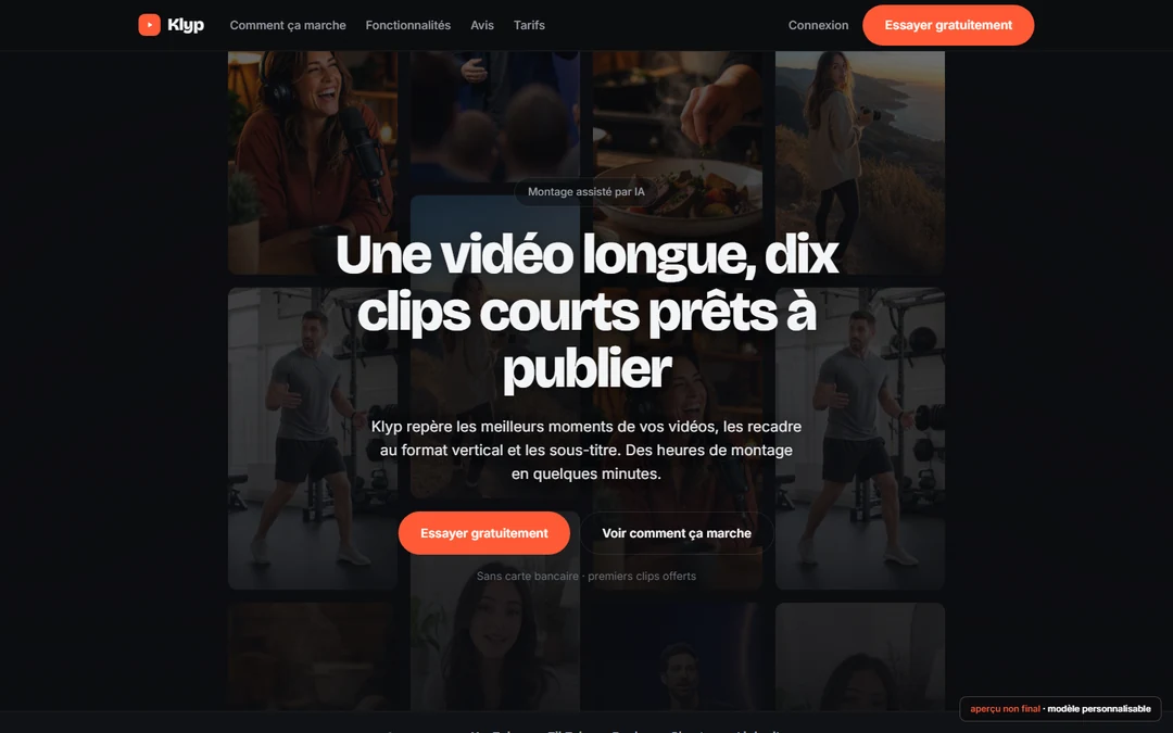 Capture originale de Site IA — vidéo en clips courts