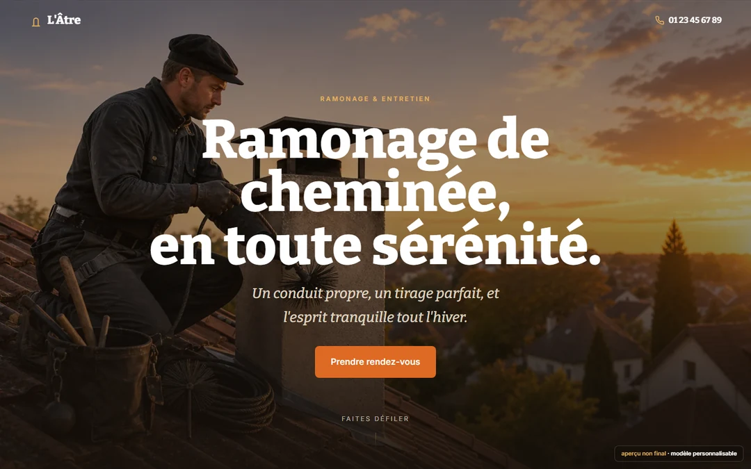 Capture originale de Site Rank & Rent ramonage cheminée
