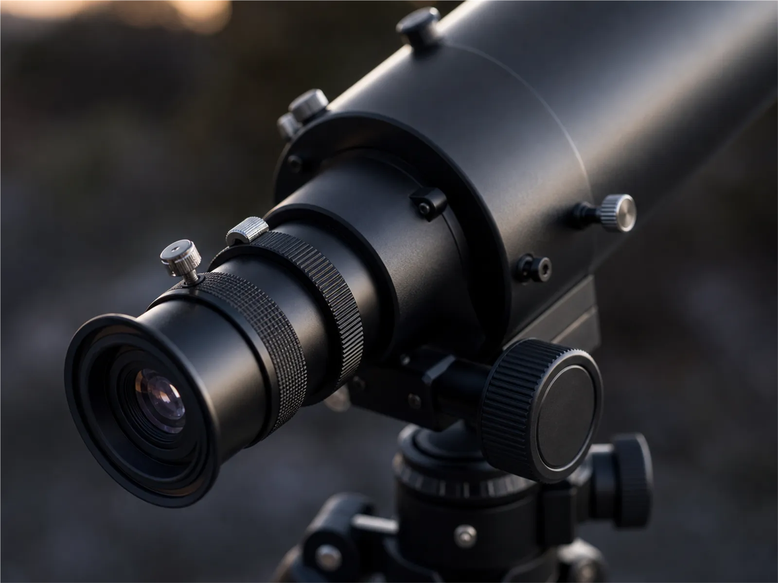 Gros plan sur l'optique d'un télescope